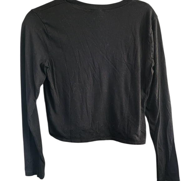 Forever 21 Black Crop Top with Multicolor 'Amour' Design - Picture 3 of 3